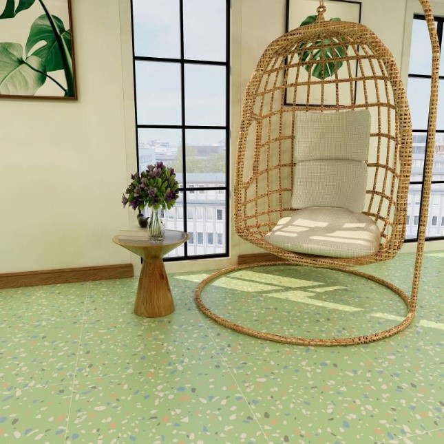 Gạch terrazzo xanh mint