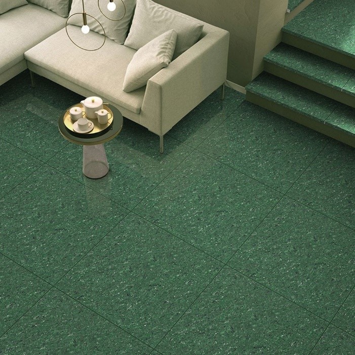 Gạch Lát Nền Terrazzo Màu Xanh Cẩm Thạch 