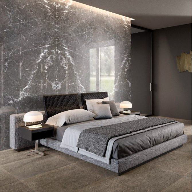 Gạch Marble xám phòng ngủ