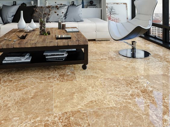 Gạch Marble nâu phòng khách 