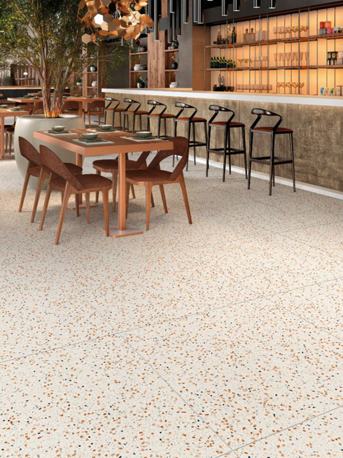 Gạch terrazzo lát quán cafe